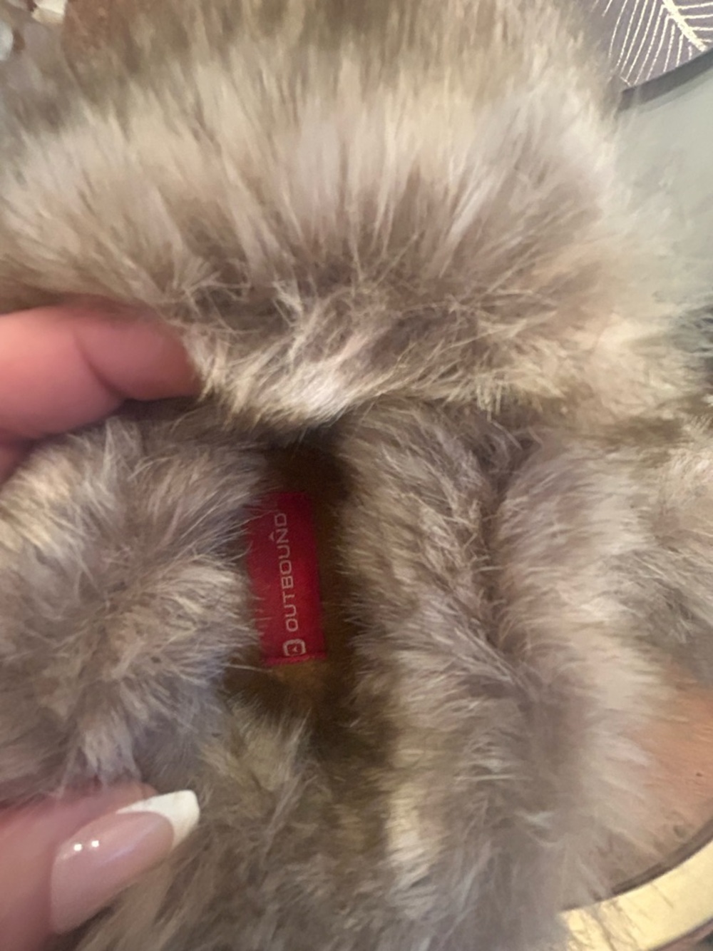 Outboard Faux Fur Moccasin Slippers in Chestnut - Picture 5 of 8